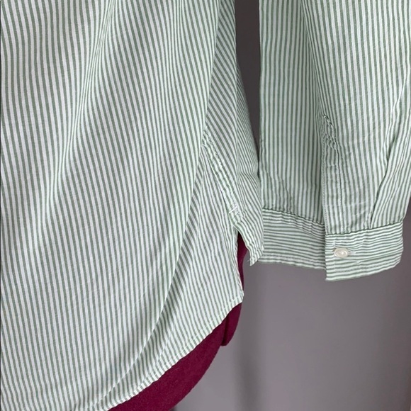 Green and white striped button-down - Picture 8 of 9
